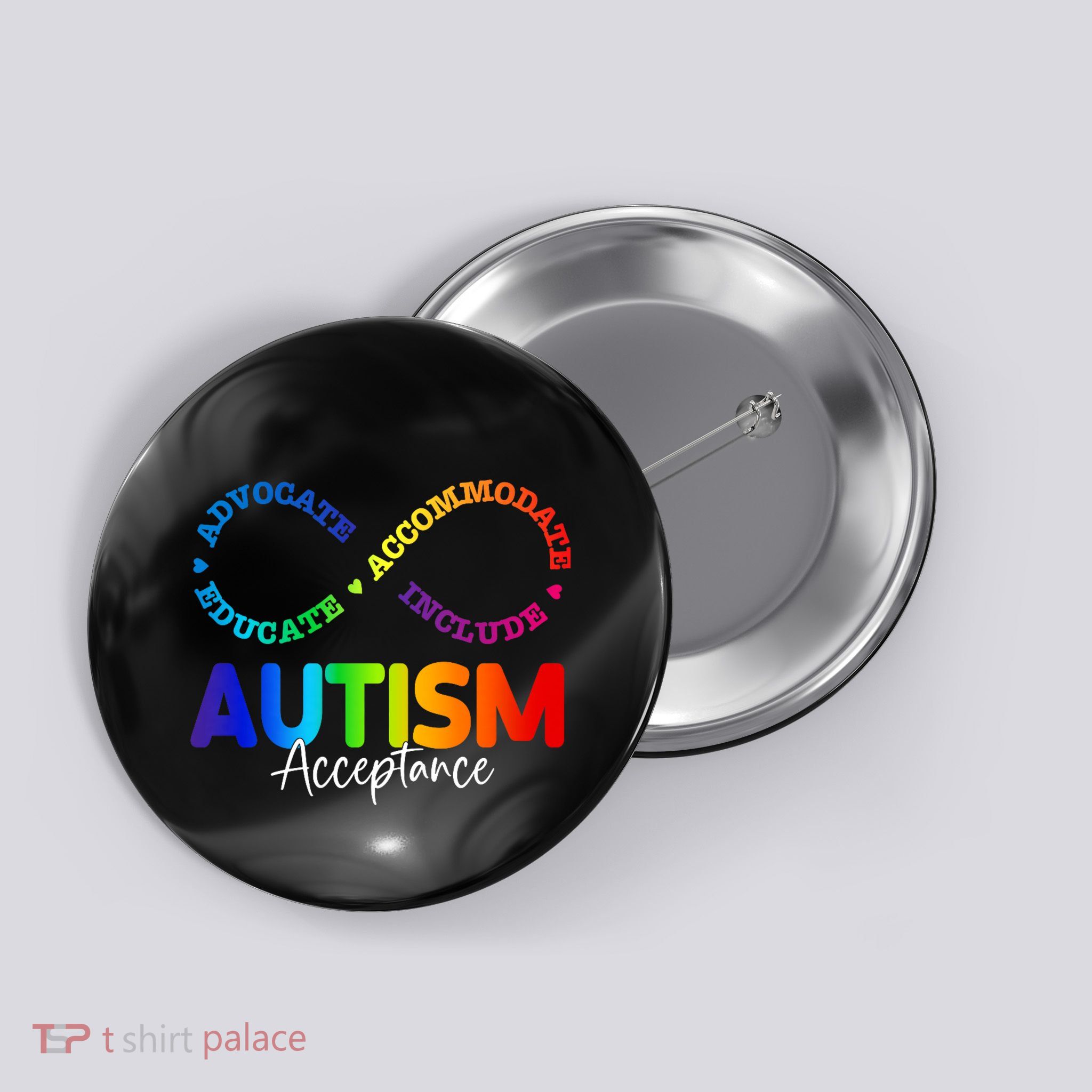 Autism Awareness Acceptance Infinity Symbol Button