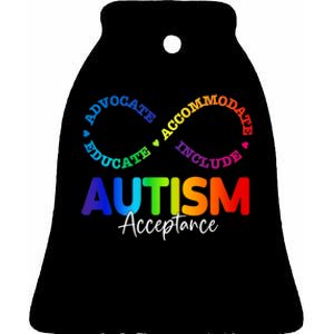 Autism Awareness Acceptance Infinity Symbol Ceramic Bell Ornament