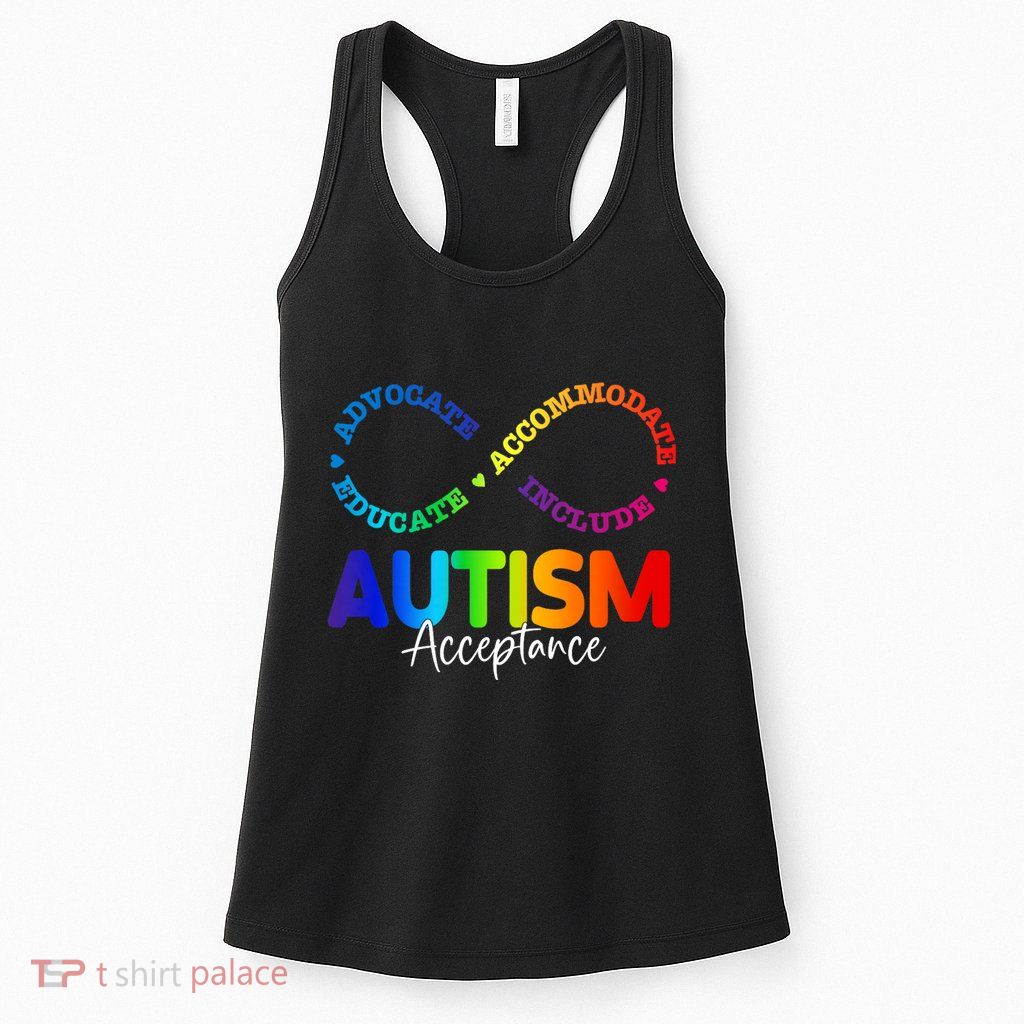 Autism Awareness Acceptance Infinity Symbol Womens Tank Top