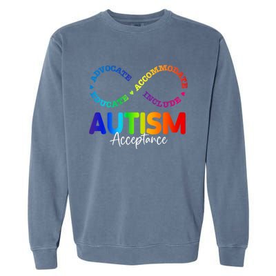 Autism Awareness Acceptance Infinity Symbol Garment-Dyed Sweatshirt