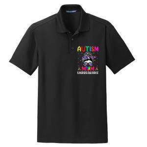 Autistic Autism Awareness Mom Life  Bleached Dry Zone Grid Polo