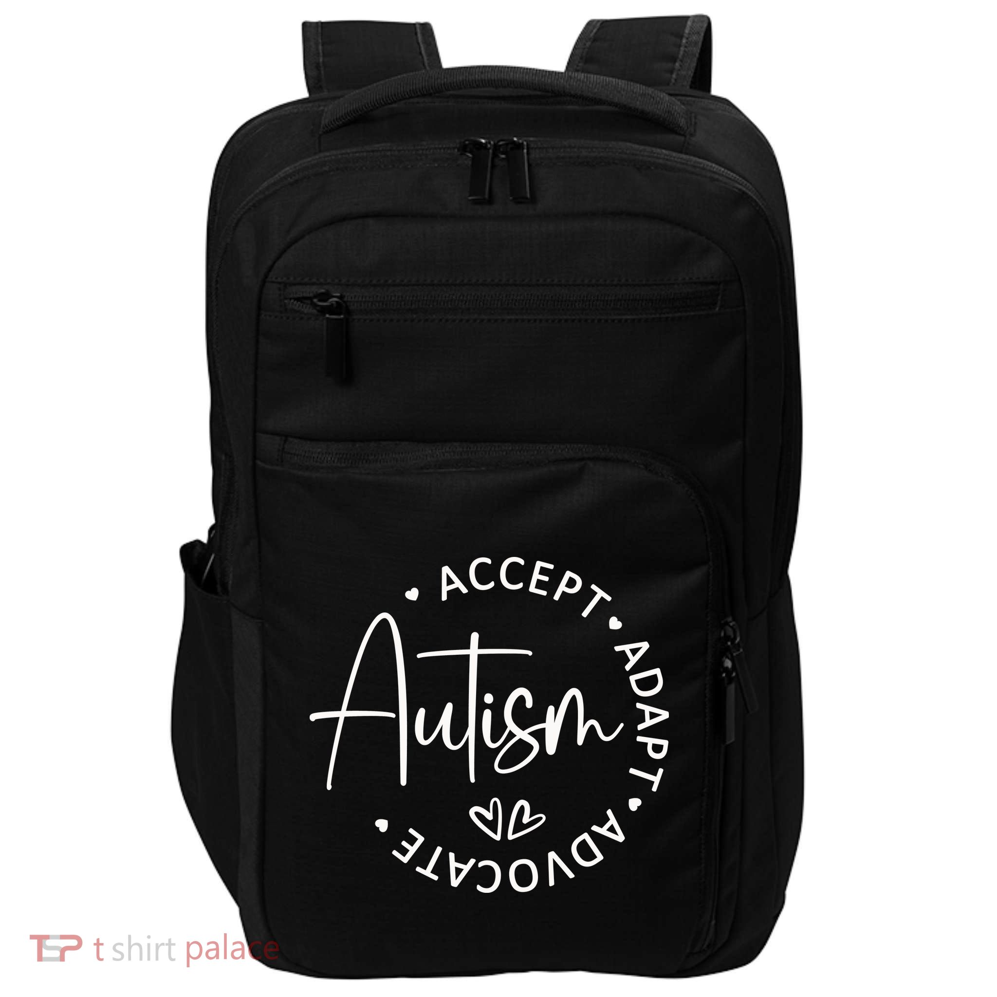 Autism Accept Adapt Advocate Impact Tech Backpack