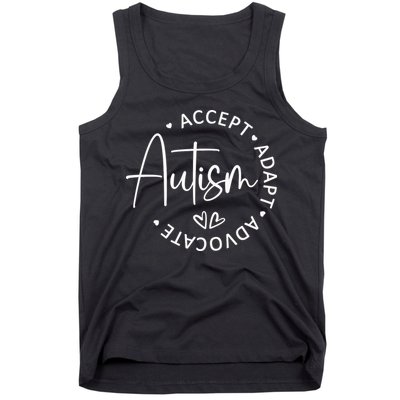 Autism Accept Adapt Advocate Tank Top