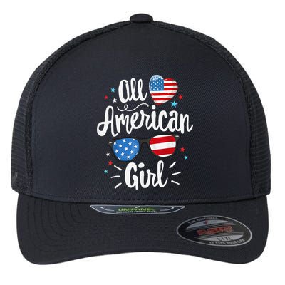 All American  American Flag 4th of July Patriotic Flexfit Unipanel Trucker Cap