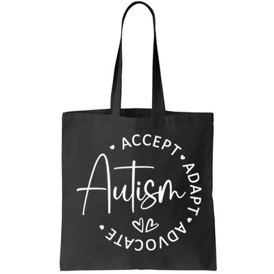 Autism Accept Adapt Advocate White Bag