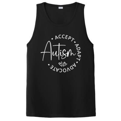 Autism Accept Adapt Advocate White PosiCharge Competitor Tank