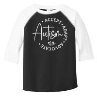 Autism Accept Adapt Advocate White Toddler Fine Jersey T-Shirt