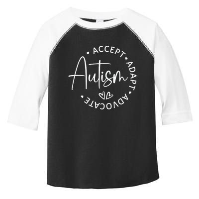 Autism Accept Adapt Advocate White Toddler Fine Jersey T-Shirt