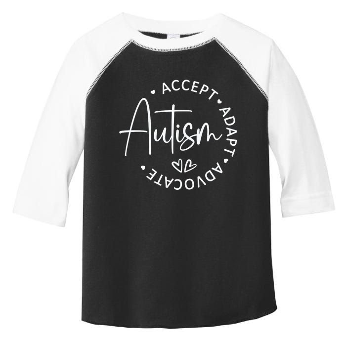 Autism Accept Adapt Advocate White Toddler Fine Jersey T-Shirt