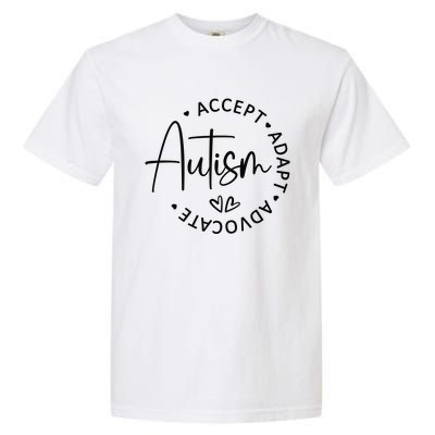 Autism Accept Adapt Advocate White Garment-Dyed Heavyweight T-Shirt