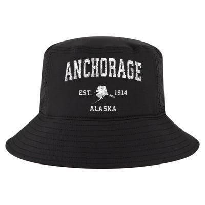 Anchorage Alaska Ak Vintage Athletic Sports Design Cool Comfort Performance Bucket Hat