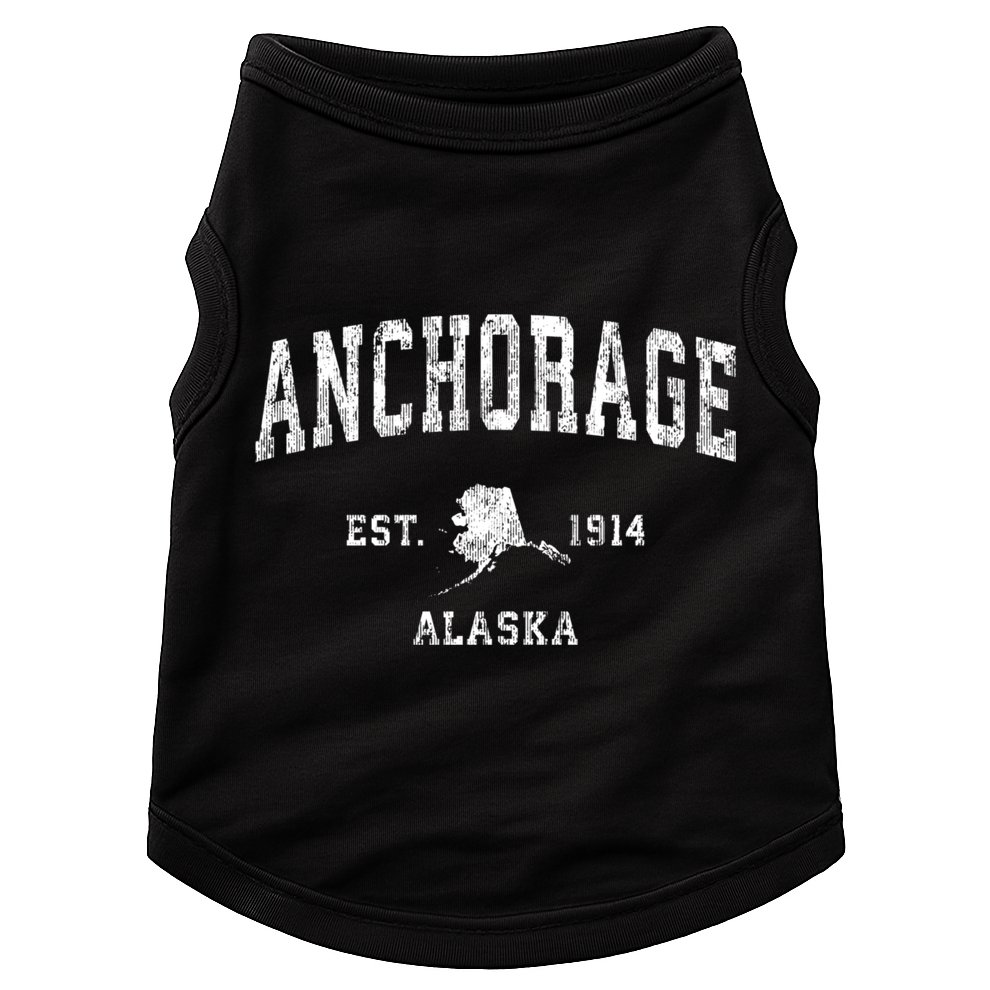 Anchorage Alaska Ak Vintage Athletic Sports Design Doggie Tank