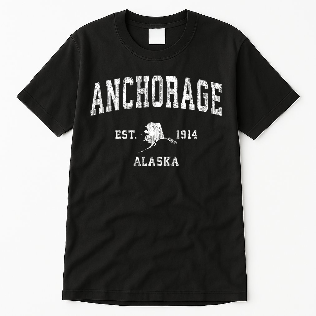 Anchorage Alaska Ak Vintage Athletic Sports Design Tall T-Shirt