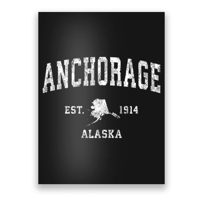 Anchorage Alaska Ak Vintage Athletic Sports Design Poster