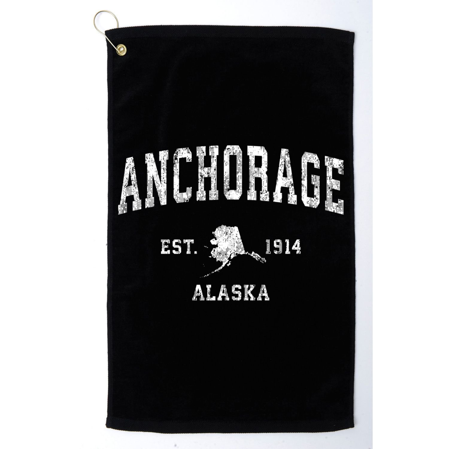 Anchorage Alaska Ak Vintage Athletic Sports Design Golf Towel