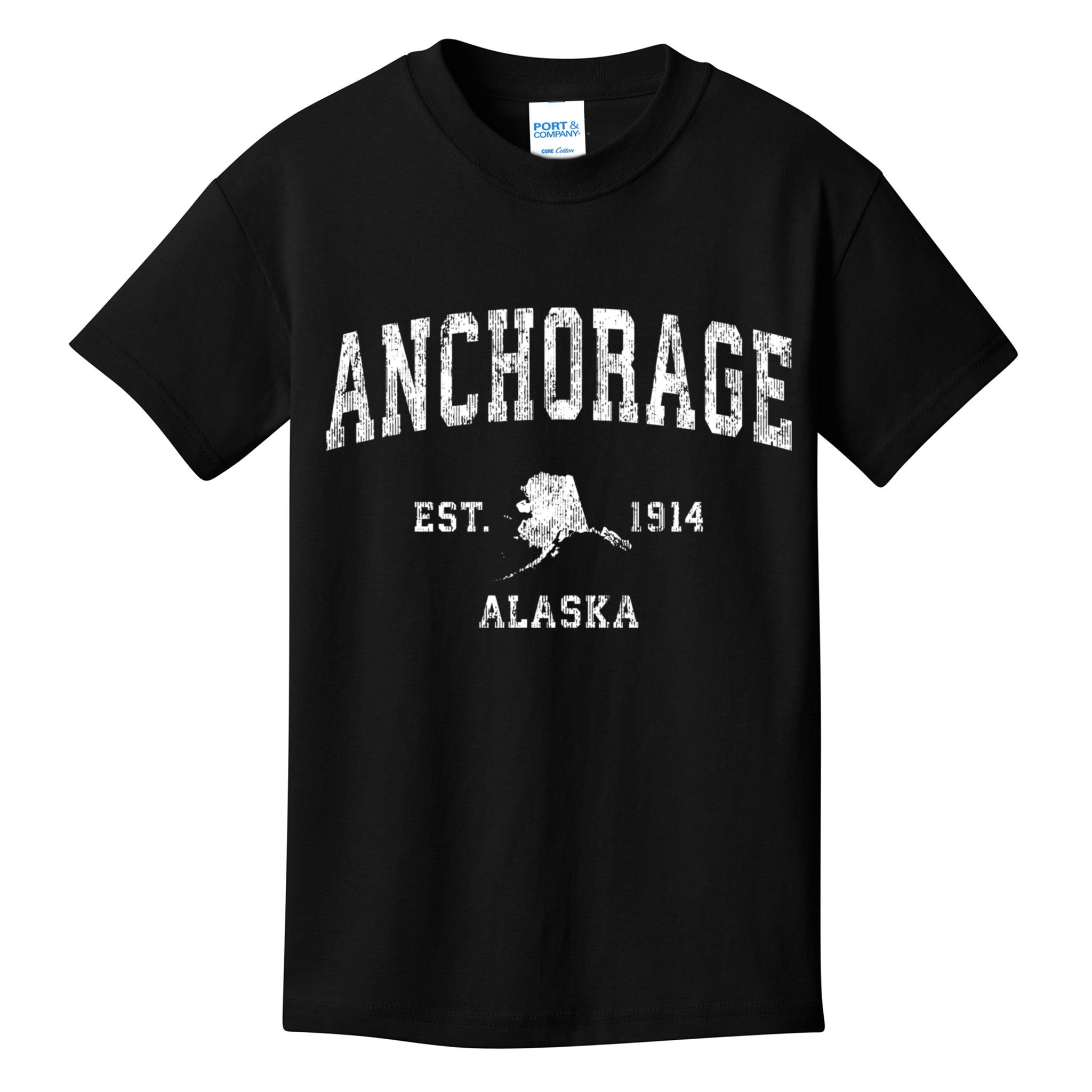 Anchorage Alaska Ak Vintage Athletic Sports Design Kids T-Shirt