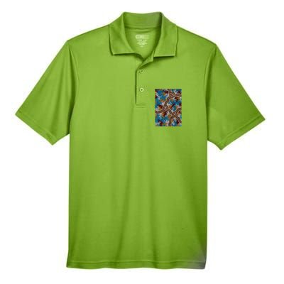 Aboriginal Art Authentic Wetland Dreaming Men's Origin Performance Pique Polo