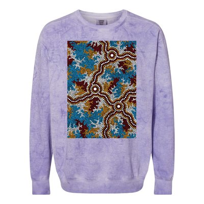 Aboriginal Art Authentic Wetland Dreaming Colorblast Crewneck Sweatshirt