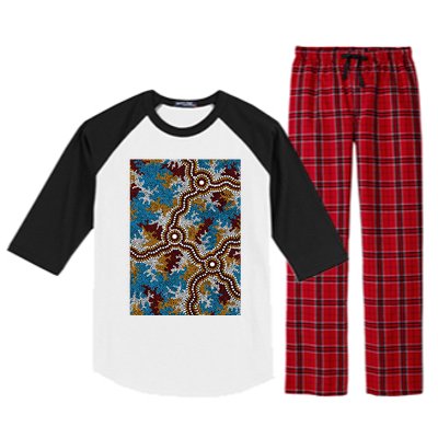 Aboriginal Art Authentic Wetland Dreaming Raglan Sleeve Pajama Set