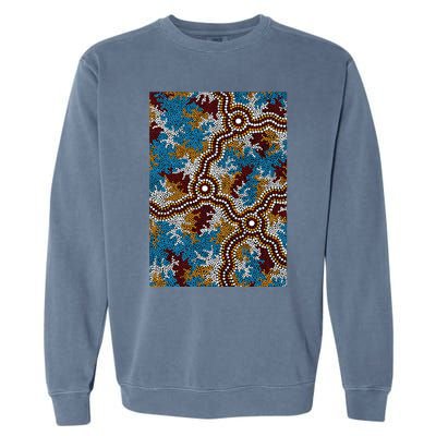 Aboriginal Art Authentic Wetland Dreaming Garment-Dyed Sweatshirt