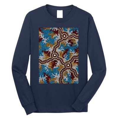 Aboriginal Art Authentic Wetland Dreaming Long Sleeve Shirt