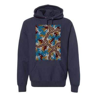 Aboriginal Art Authentic Wetland Dreaming Premium Hoodie