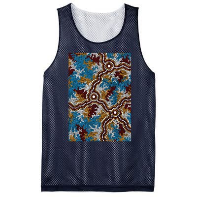 Aboriginal Art Authentic Wetland Dreaming Mesh Reversible Basketball Jersey Tank