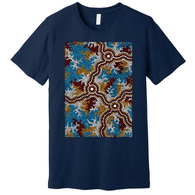 Aboriginal Art Authentic Wetland Dreaming Premium T-Shirt