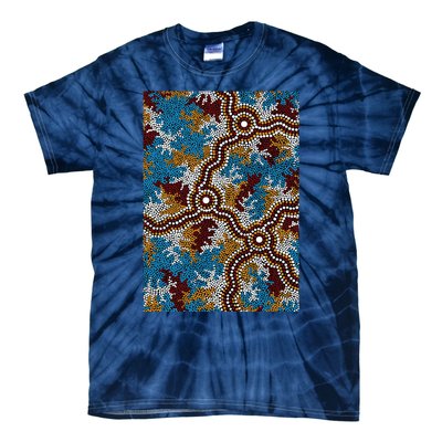 Aboriginal Art Authentic Wetland Dreaming Tie-Dye T-Shirt