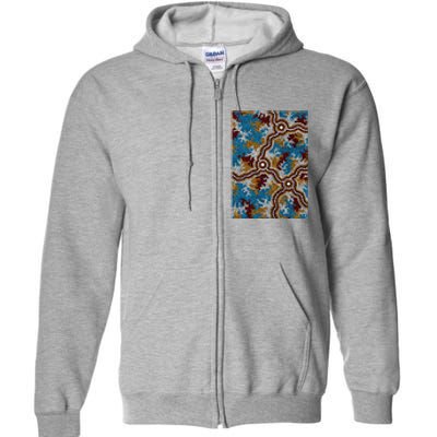 Aboriginal Art Authentic Wetland Dreaming Full Zip Hoodie