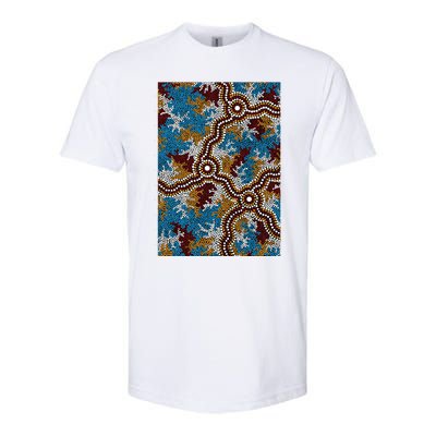 Aboriginal Art Authentic Wetland Dreaming Softstyle CVC T-Shirt