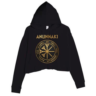 Agema Anunnaki Ancient Gods Of Mesopotamia Symbol Crop Fleece Hoodie