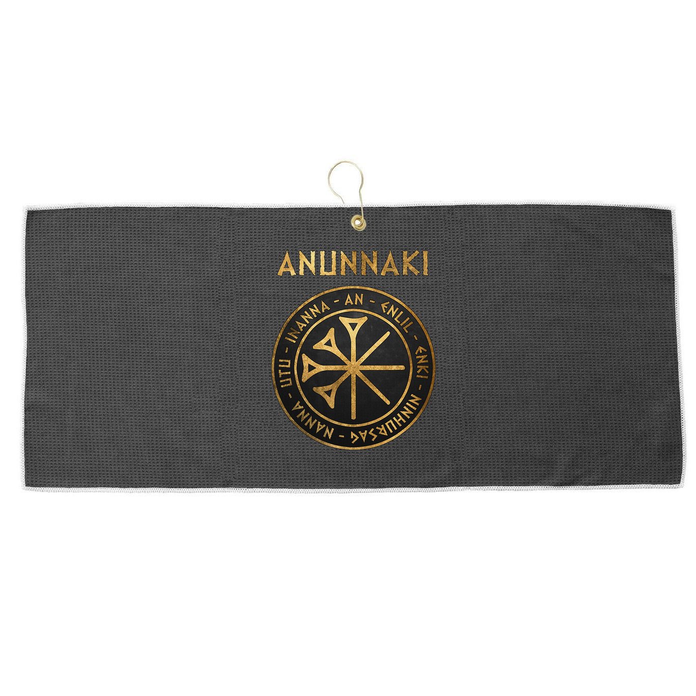 Agema Anunnaki Ancient Gods Of Mesopotamia Symbol Large Microfiber Waffle Golf Towel