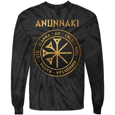 Agema Anunnaki Ancient Gods Of Mesopotamia Symbol Tie-Dye Long Sleeve Shirt