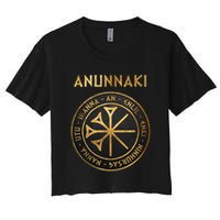 Agema Anunnaki Ancient Gods Of Mesopotamia Symbol Women's Crop Top Tee