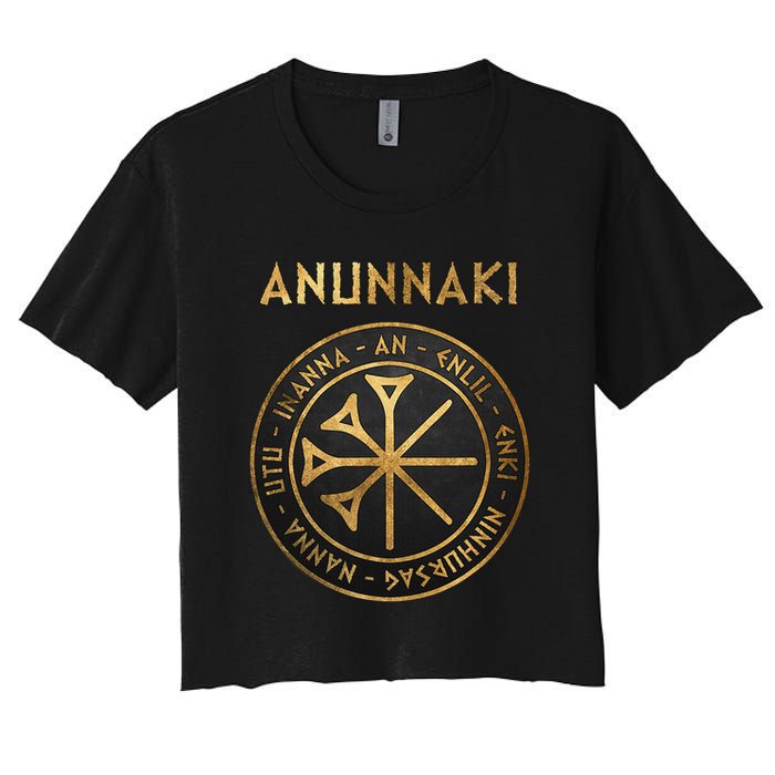 Agema Anunnaki Ancient Gods Of Mesopotamia Symbol Women's Crop Top Tee