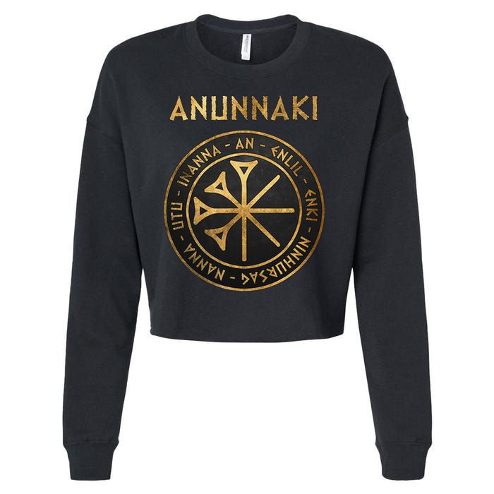 Agema Anunnaki Ancient Gods Of Mesopotamia Symbol Cropped Pullover Crew