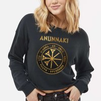 Agema Anunnaki Ancient Gods Of Mesopotamia Symbol Cropped Pullover Crew