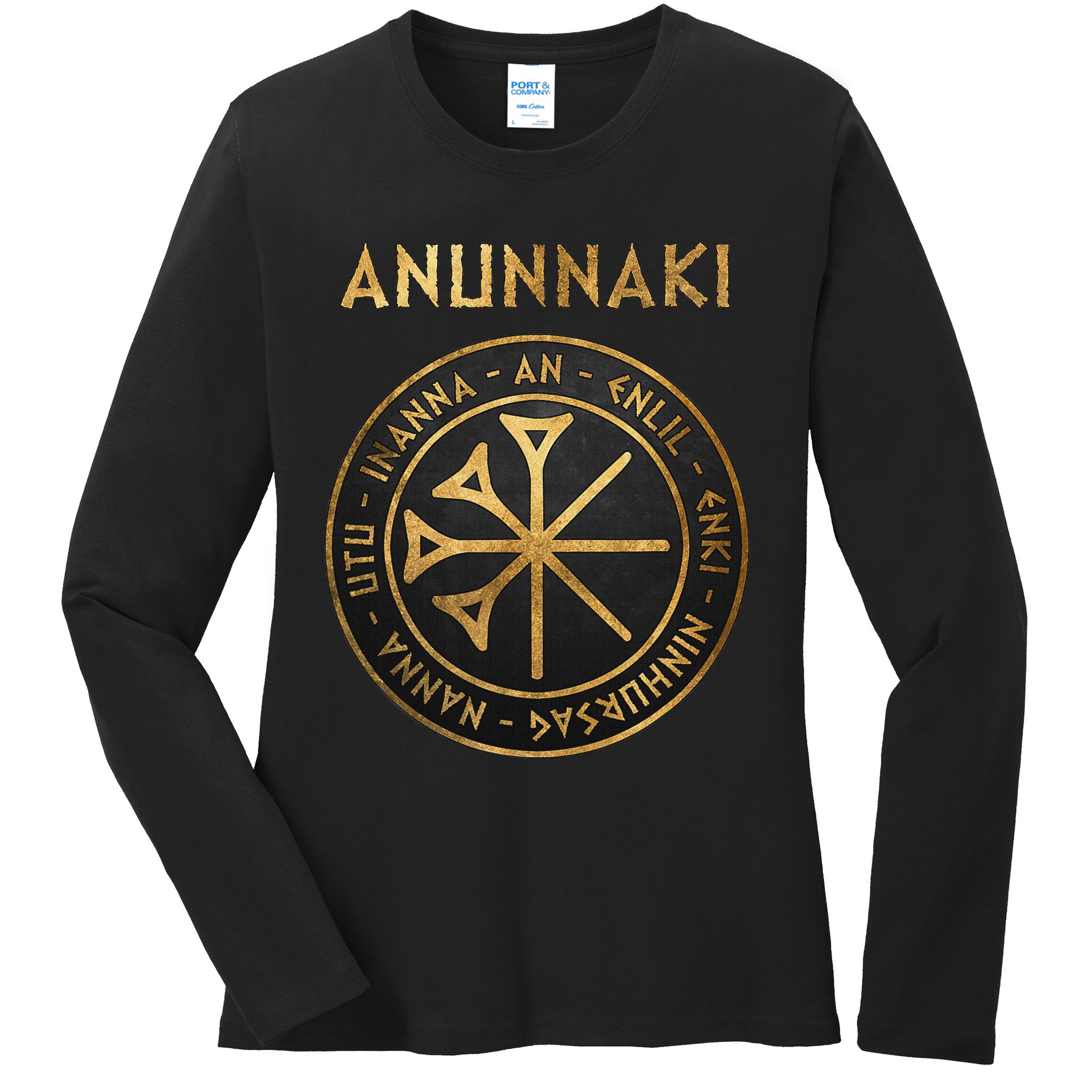 Agema Anunnaki Ancient Gods Of Mesopotamia Symbol Ladies Long Sleeve Shirt