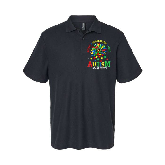 Autism Awareness Accept Understand Love Autism Mom Softstyle Adult Sport Polo