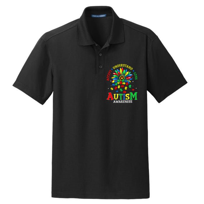 Autism Awareness Accept Understand Love Autism Mom Dry Zone Grid Polo