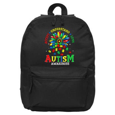 Autism Awareness Accept Understand Love Autism Mom 16 in Basic Backpack