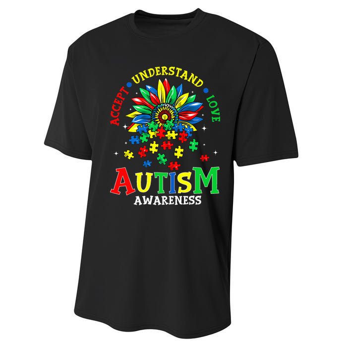 Autism Awareness Accept Understand Love Autism Mom Performance Sprint T-Shirt