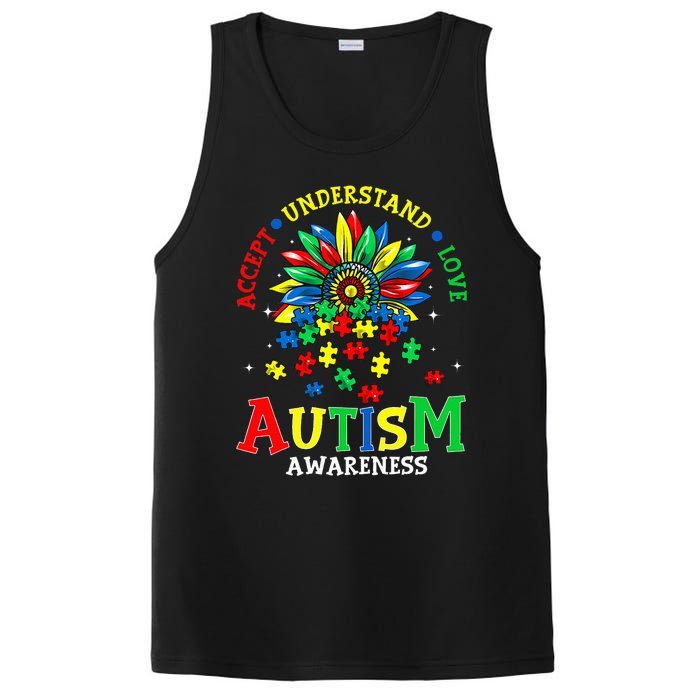 Autism Awareness Accept Understand Love Autism Mom PosiCharge Competitor Tank