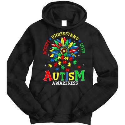 Autism Awareness Accept Understand Love Autism Mom Tie Dye Hoodie