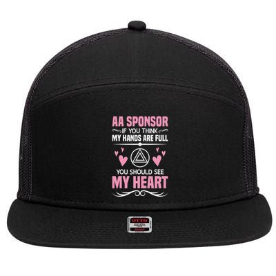 Alcoholics Anonymous Aa Sobriety Recovery Aa Na Sponsor 7 Panel Mesh Trucker Snapback Hat