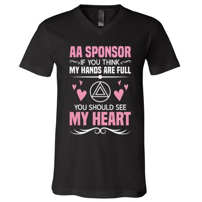 Alcoholics Anonymous Aa Sobriety Recovery Aa Na Sponsor V-Neck T-Shirt