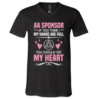 Alcoholics Anonymous Aa Sobriety Recovery Aa Na Sponsor V-Neck T-Shirt