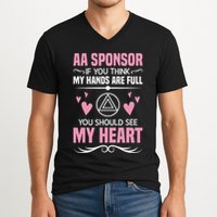 Alcoholics Anonymous Aa Sobriety Recovery Aa Na Sponsor V-Neck T-Shirt