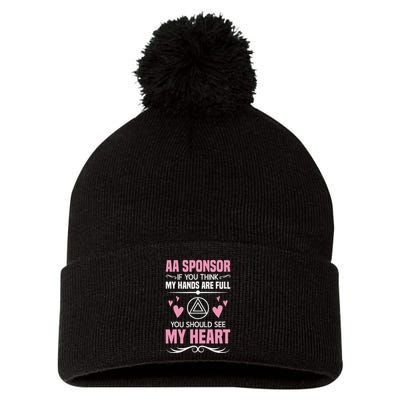 Alcoholics Anonymous Aa Sobriety Recovery Aa Na Sponsor Pom Pom 12in Knit Beanie